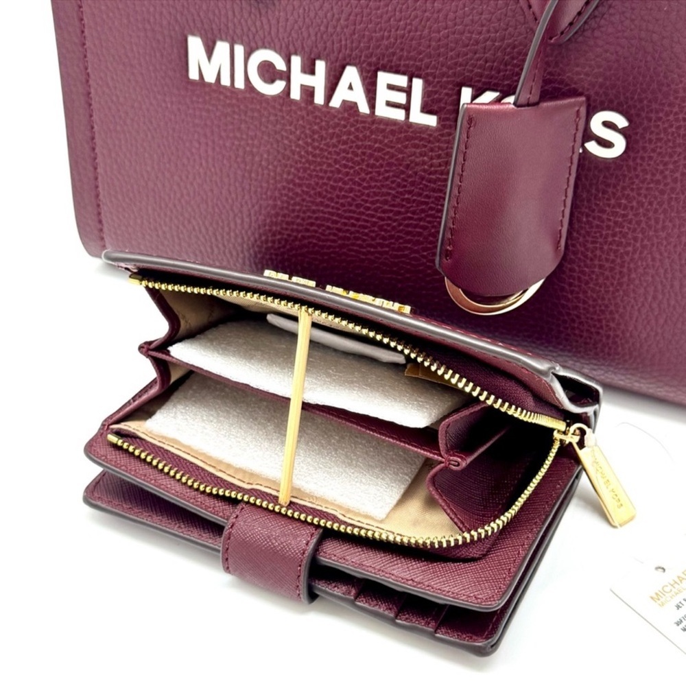 Michael Kors Mirella Small Logo Crossbody Bag & Matching Bifold Wallet Ox Blood - Picture 11 of 12